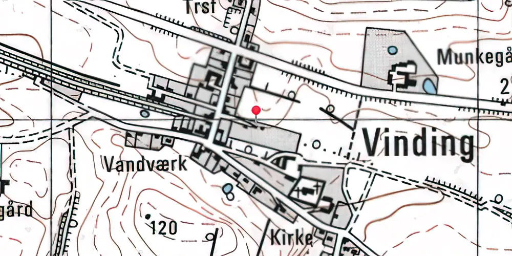 Historisk kort over Vinding Station