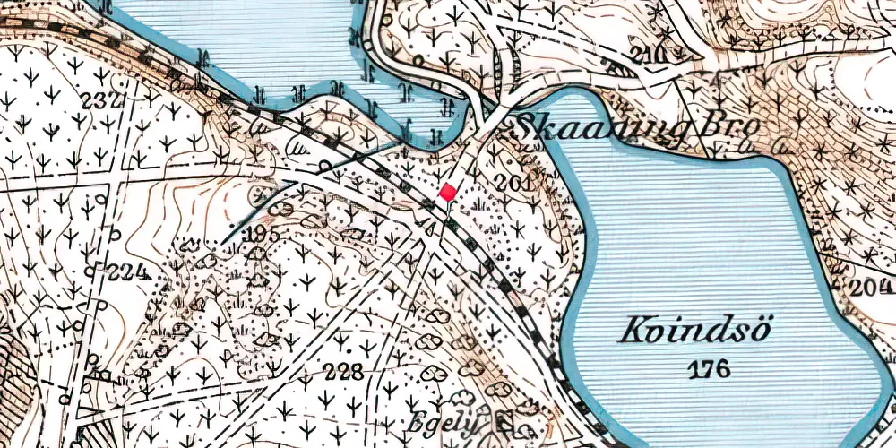 Historisk kort over Skåningbro Trinbræt