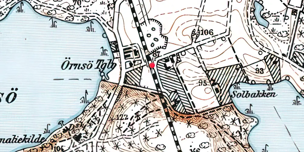 Historisk kort over Ørnsø Trinbræt