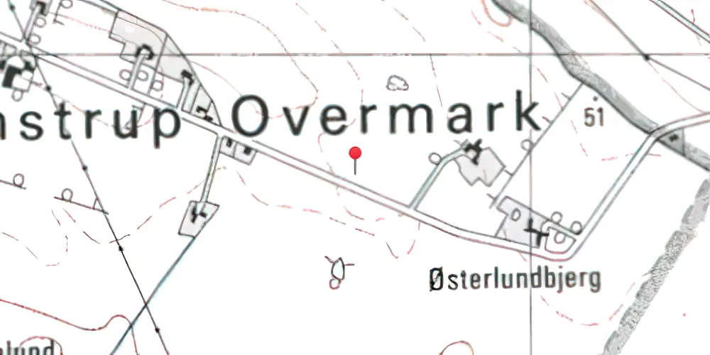 Historisk kort over Ørnstrup Møllevej Trinbræt