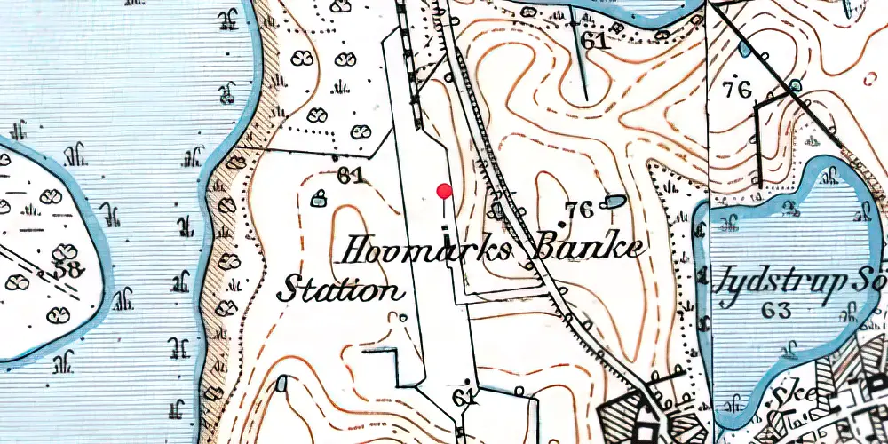 Historisk kort over Jystrup Station 