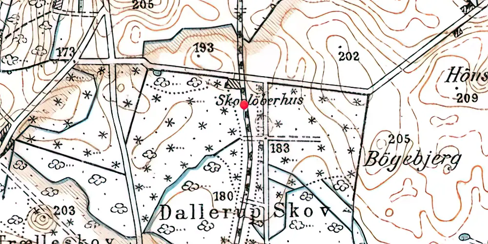 Historisk kort over Dallerupvej Trinbræt