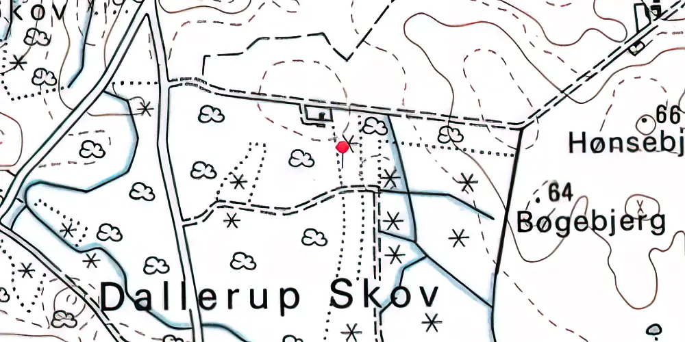 Historisk kort over Dallerup Skov Trinbræt