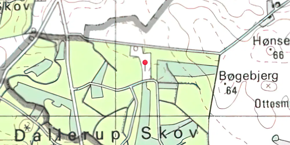 Historisk kort over Dallerup Skov Trinbræt