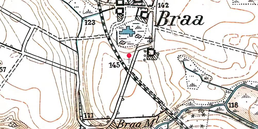 Historisk kort over Brå Trinbræt