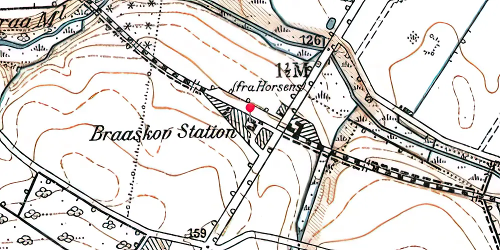 Historisk kort over Bråskov Station