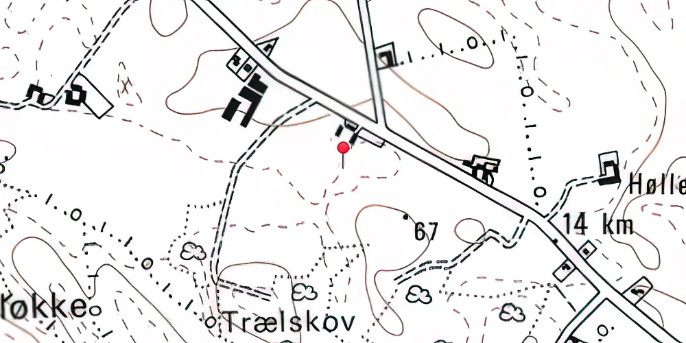 Historisk kort over Lindved Jylland Trinbræt