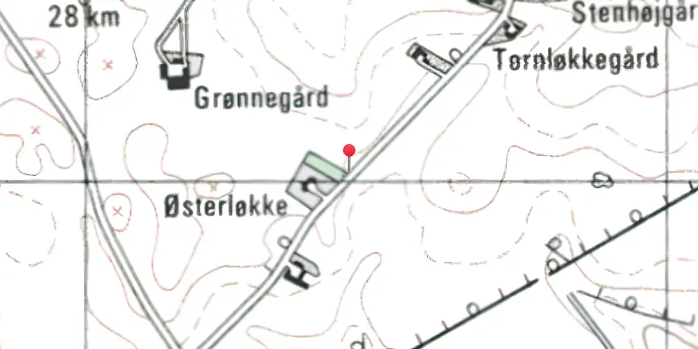 Historisk kort over Gramtange Trinbræt