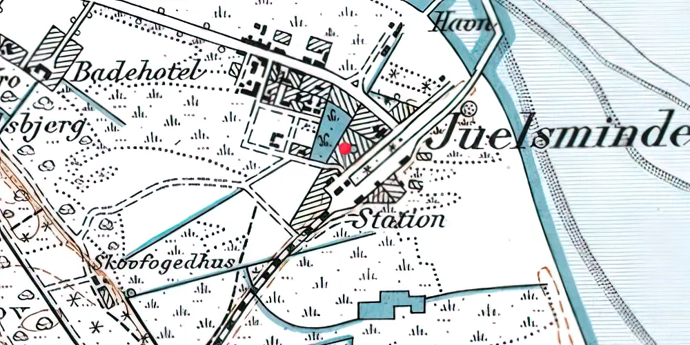 Historisk kort over Juelsminde Station