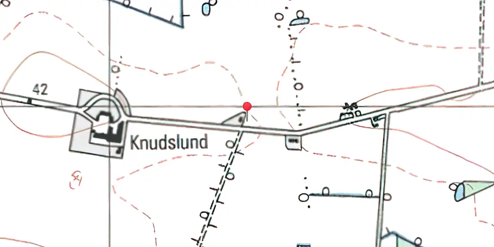 Historisk kort over Knudslund Trinbræt