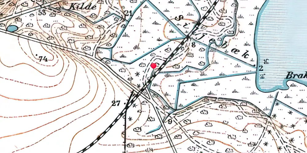 Historisk kort over Brakøre Trinbræt