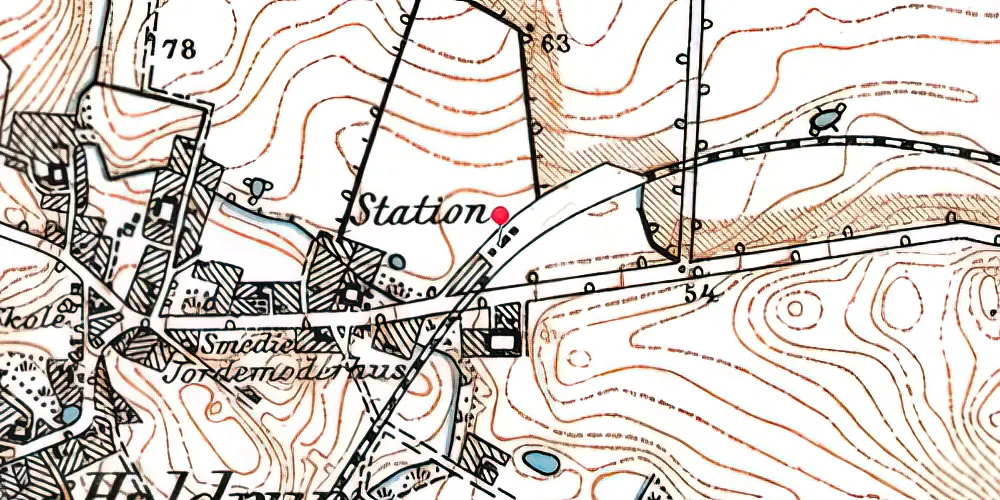 Historisk kort over Haldrup Station