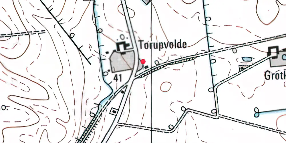 Historisk kort over Torupvolde Station