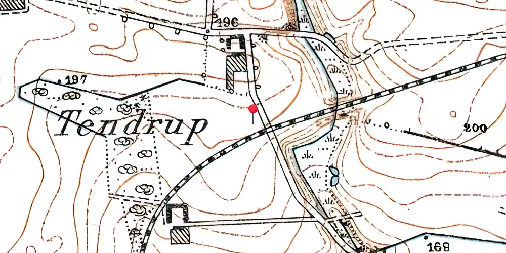 Historisk kort over Tendrupvejen Trinbræt