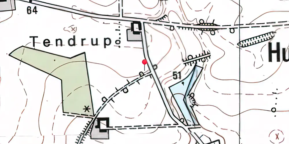 Historisk kort over Tendrupvejen Trinbræt