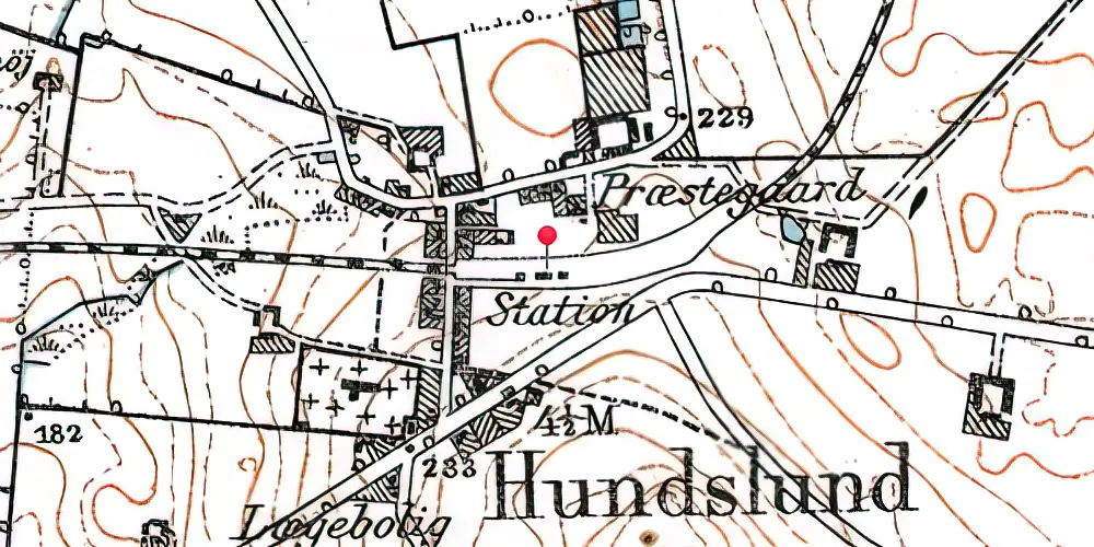Historisk kort over Hundslund Station