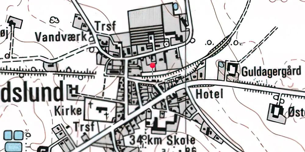 Historisk kort over Hundslund Station