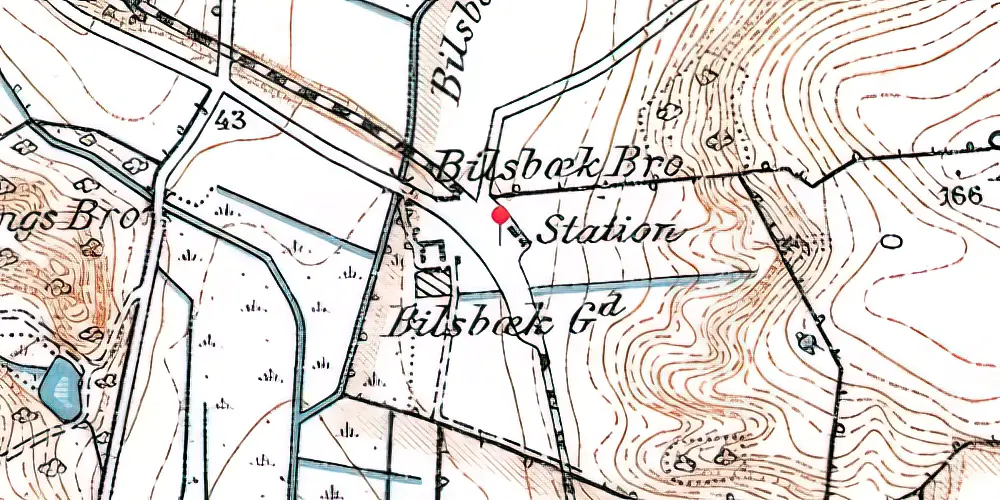 Historisk kort over Bilsbæk Station