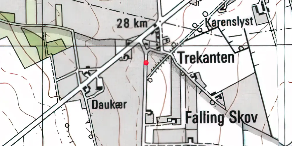 Historisk kort over Trekanten Trinbræt