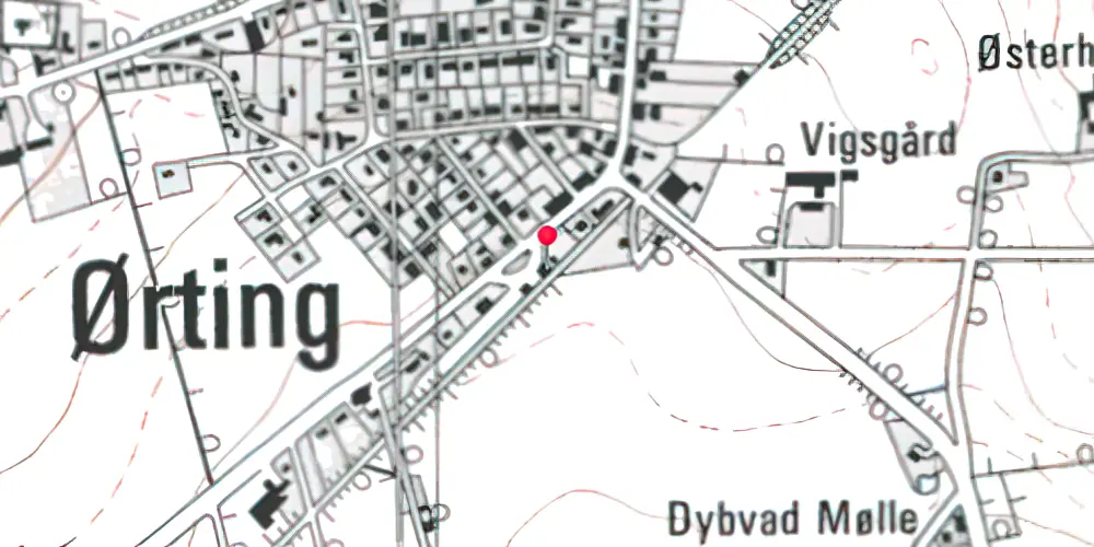 Historisk kort over Ørting Station