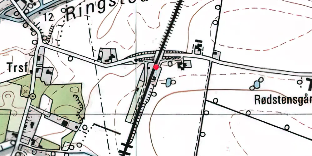 Historisk kort over Englerup Billetsalgssted