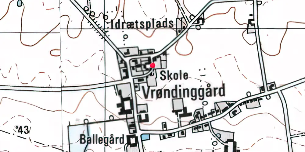 Historisk kort over Vrønding Station