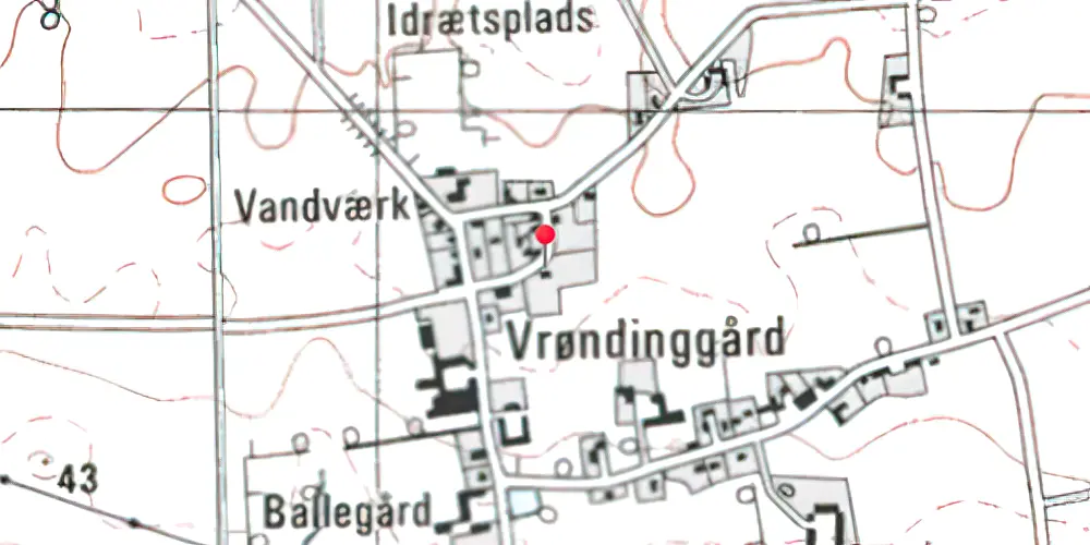Historisk kort over Vrønding Station
