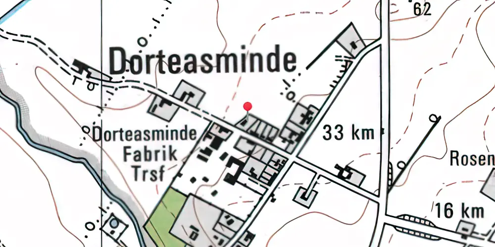 Historisk kort over Dortheasminde Trinbræt med Sidespor 