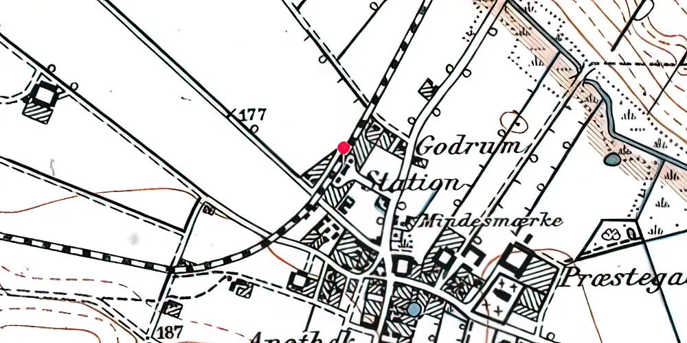 Historisk kort over Uldum Station 
