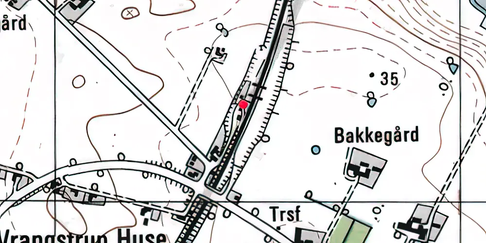 Historisk kort over Vrangstrup Holdeplads