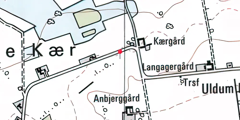 Historisk kort over Hesselballe Trinbræt 
