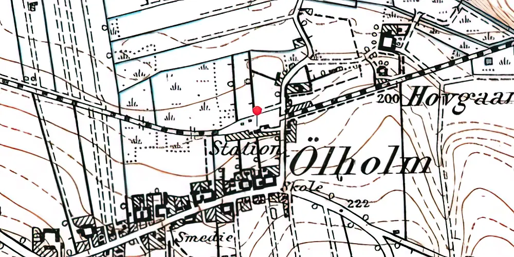 Historisk kort over Ølholm Station 
