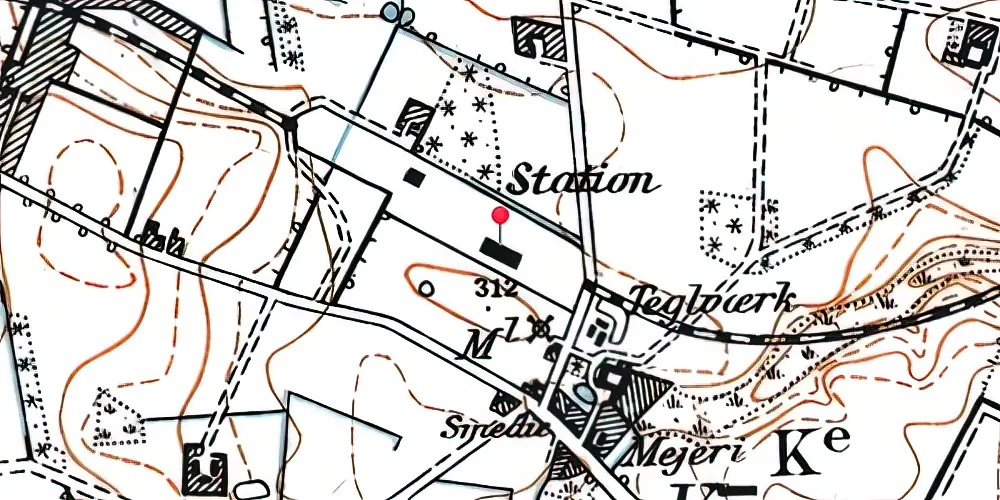 Historisk kort over Vonge Station