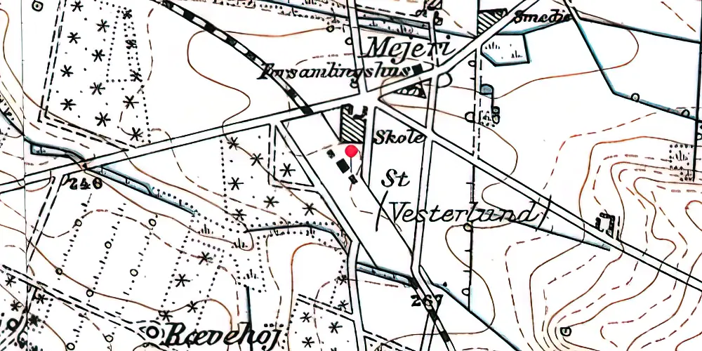 Historisk kort over Vesterlund Station