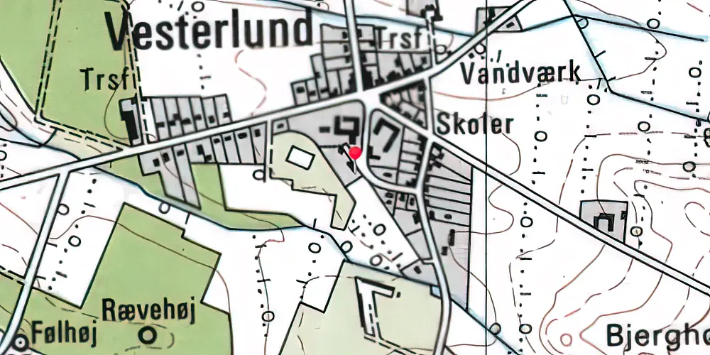 Historisk kort over Vesterlund Station 