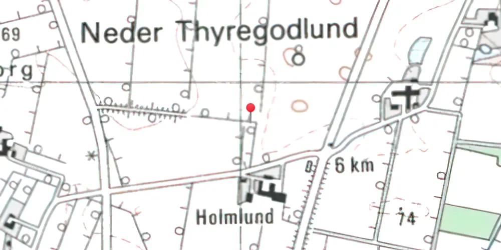 Historisk kort over Thyregodlund Trinbræt