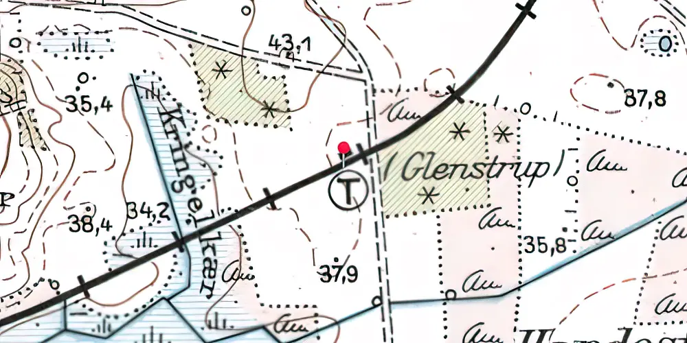 Historisk kort over Glenstrup Trinbræt 