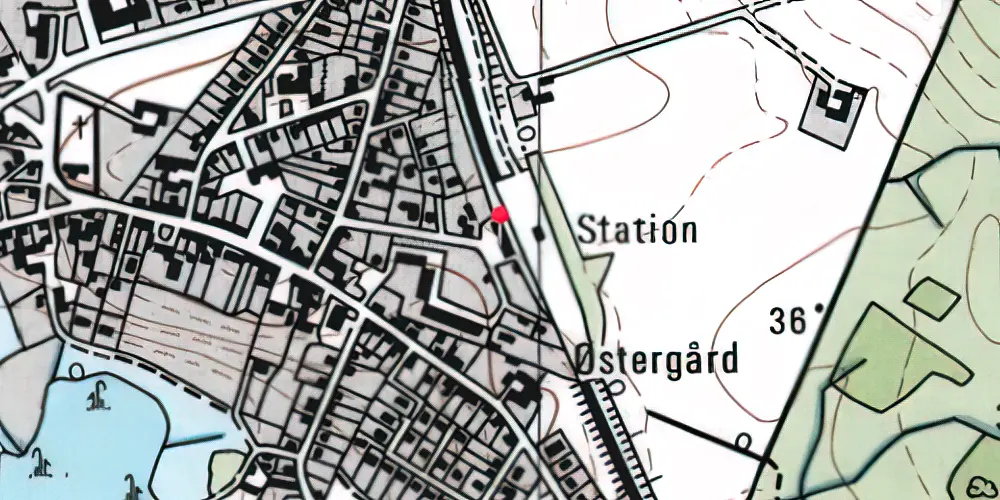 Historisk kort over Glumsø Station [1924-2020]