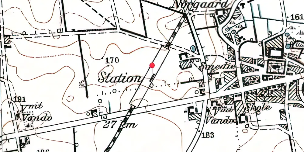 Historisk kort over Ørum Station