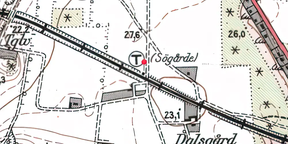 Historisk kort over Søgårde Trinbræt