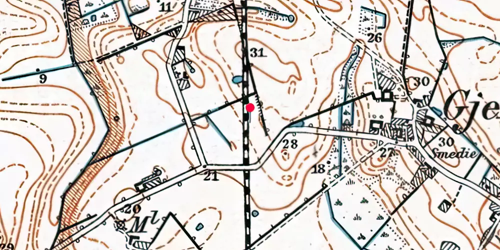 Historisk kort over Søgård Trinbræt