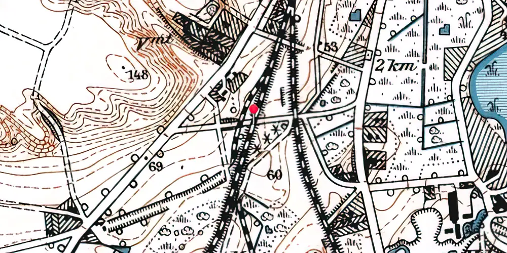 Historisk kort over Lyngvej Trinbræt