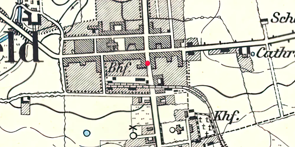 Historisk kort over Christiansfeld Station 