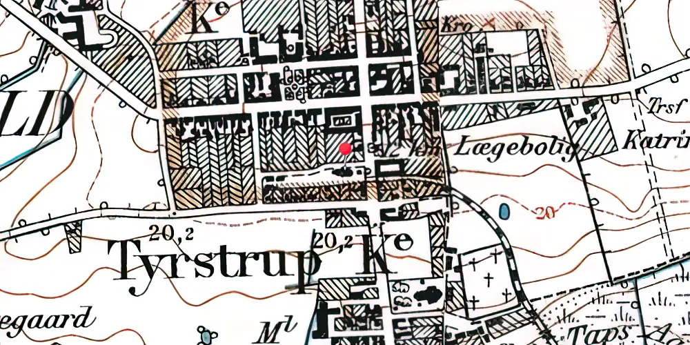 Historisk kort over Christiansfeld Station 