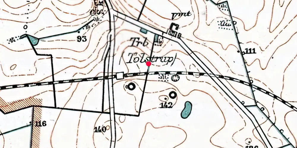 Historisk kort over Tolstrup Trinbræt