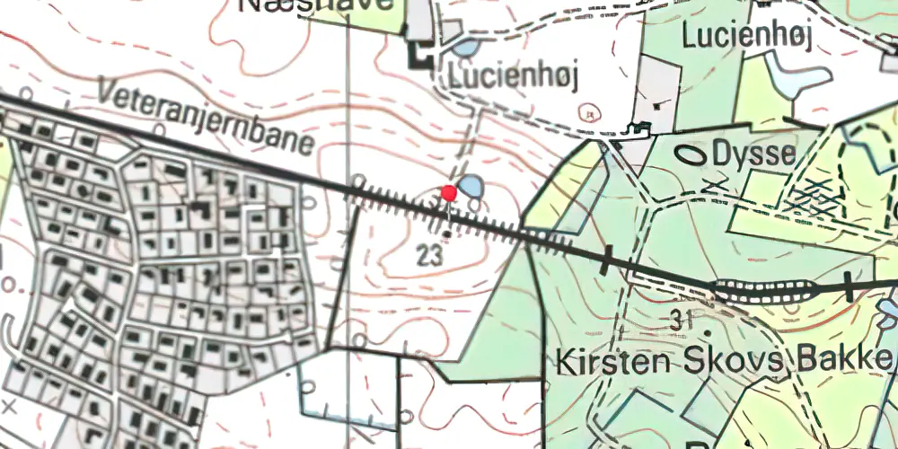 Historisk kort over Lucienhøj Trinbræt