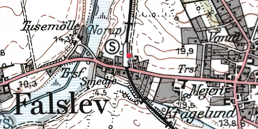 Historisk kort over Norup Station