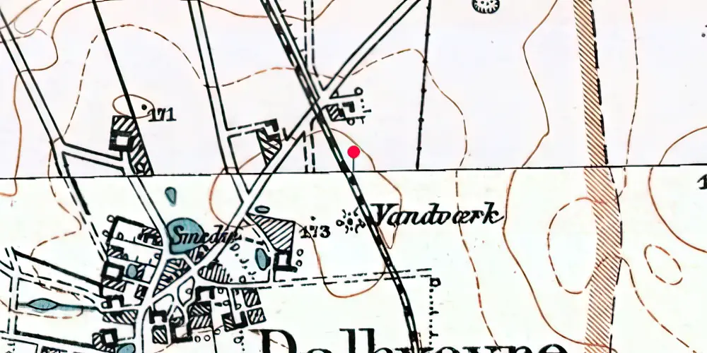 Historisk kort over Dalbyneder Trinbræt