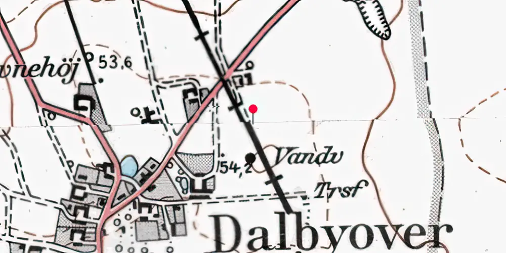 Historisk kort over Dalbyneder Trinbræt