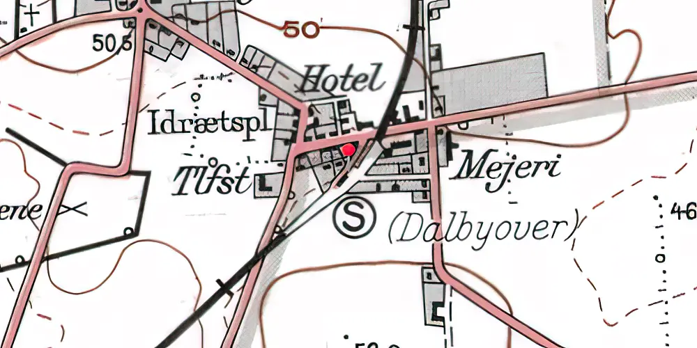 Historisk kort over Dalbyover Station 